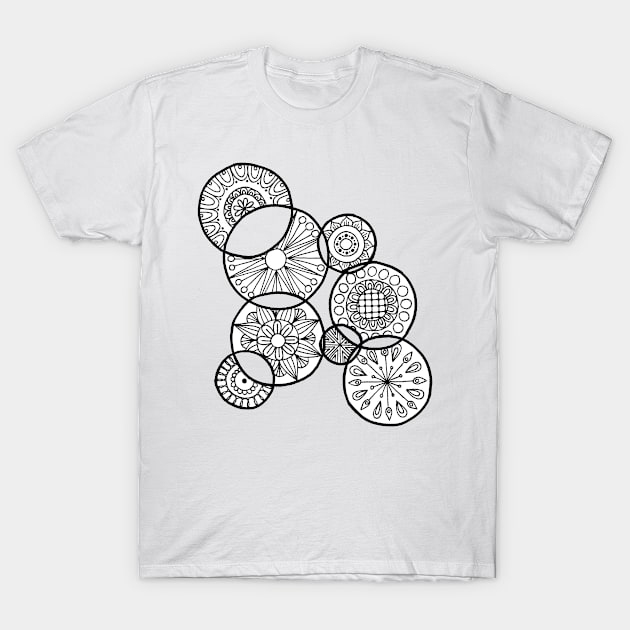 Abstract Mixed Mandala Circles T-Shirt by calenbundalas